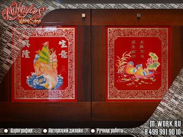 Сусальное золочение и ручная роспись кухни в китайском стиле. Фото 6