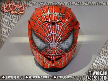 Аэрография шлема  "Человек паук". Фото 1