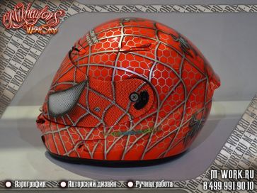 Аэрография шлема  "Человек паук". Фото 3