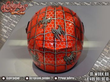 Аэрография шлема  "Человек паук". Фото 5