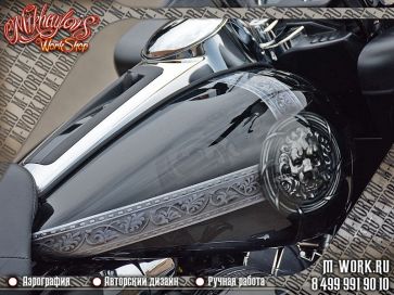 Аэрография мотоцикла Harley Davidson Road Glide. Фото 5