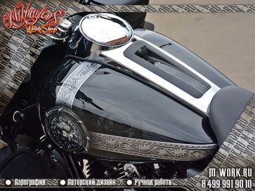 Аэрография мотоцикла Harley Davidson Road Glide. Фото 6