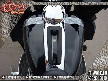 Аэрография мотоцикла Harley Davidson Road Glide. Фото 1