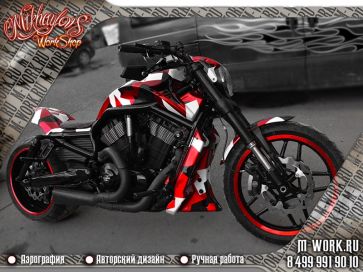 Аэрография фото-аэрография мотоцикла Harley Davidson Vrod. Фото 1