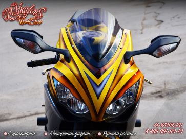 Аэрография фото - Аэрография мотоцикла "Золотой кенди". Фото 1