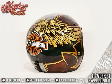 Аэрография фото - Аэрография шлема Harley Davidson "The only one". Фото 5