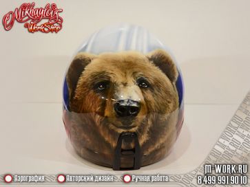 Аэрография фото - Аэрография шлема для сноуборда "Медведь". Фото 7