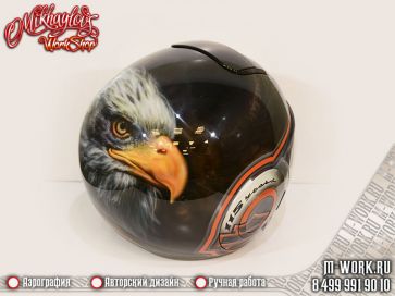 Аэрография фото - аэрография открытого шлема "Harley Davidson". Фото 7