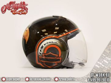 Аэрография фото - аэрография открытого шлема "Harley Davidson". Фото 6