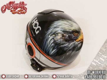 Аэрография фото - аэрография открытого шлема "Harley Davidson". Фото 1