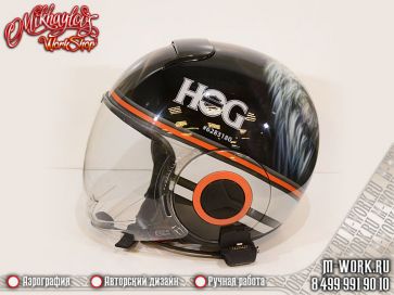 Аэрография фото - аэрография открытого шлема "Harley Davidson". Фото 2