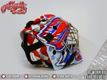 Аэрография фото - аэрография хоккейного шлема "Сокол" Реплика маски Юрия Петрова. Фото 3
