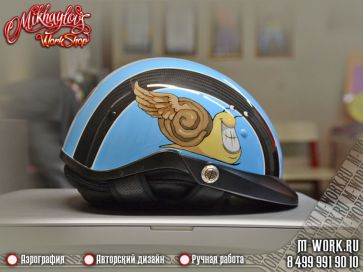 Аэрография фото - аэрография шлема для мотороллера "Vespa". Фото 3