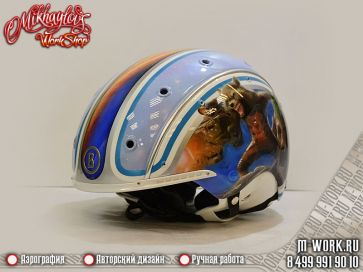 Аэрография фото - Аэрография шлема для сноуборда "Bogner". Фото 3