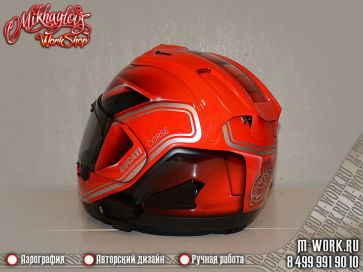 Аэрография шлема Arai RX-7V - Ducati Streetfighter v4. Фото 8