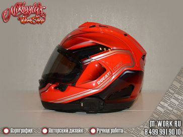 Аэрография шлема Arai RX-7V - Ducati Streetfighter v4. Фото 9