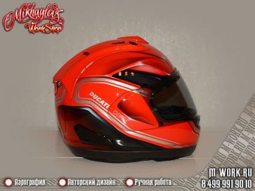 Аэрография шлема Arai RX-7V - Ducati Streetfighter v4. Фото 5