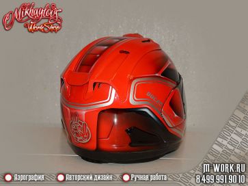 Аэрография шлема Arai RX-7V - Ducati Streetfighter v4. Фото 6