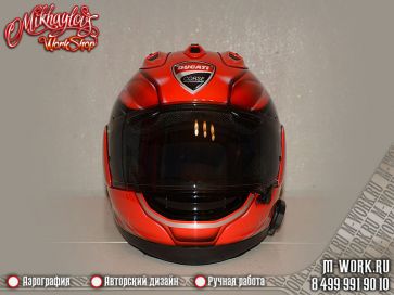 Аэрография шлема Arai RX-7V - Ducati Streetfighter v4. Фото 3