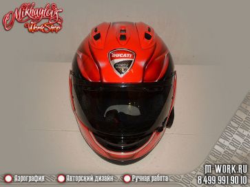 Аэрография шлема Arai RX-7V - Ducati Streetfighter v4. Фото 2