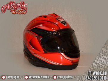 Аэрография шлема Arai RX-7V - Ducati Streetfighter v4. Фото 4
