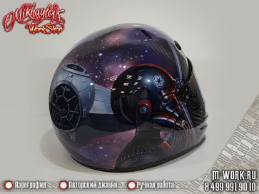Аэрография шлема "Bell" для картинга - "Звездные войны, Империя". Фото 3