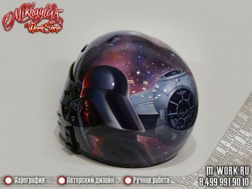 Аэрография шлема "Bell" для картинга - "Звездные войны, Империя". Фото 1