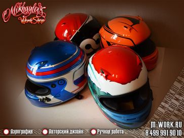Аэрография 4х шлемов для пилотов Формулы 1 за 1 день!. Фото 9