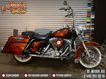 Кастом покраска мотоцикла "Харлей Девидсон" Род Кинг.. Фото 8