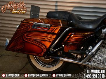 Кастом покраска мотоцикла "Харлей Девидсон" Род Кинг.. Фото 6