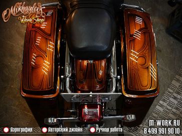 Кастом покраска мотоцикла "Харлей Девидсон" Род Кинг.. Фото 4