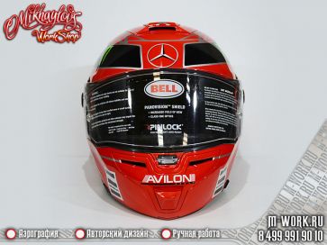 Аэрография шлема Bell - реплика шлема Михаэля Шумахера. Фото 7