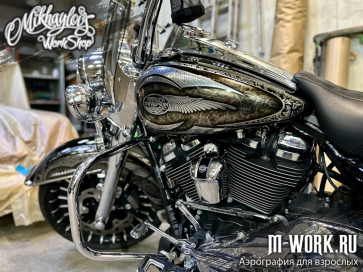 Аэрография и стальные узоры - Harley Davidson Road King. Фото 7
