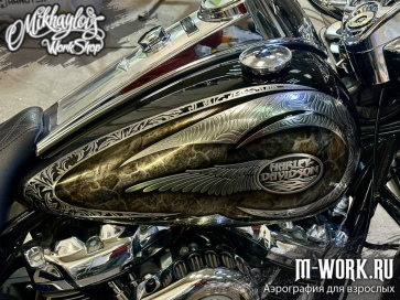 Аэрография и стальные узоры - Harley Davidson Road King. Фото 4