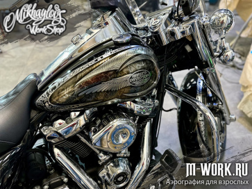 Аэрография и стальные узоры - Harley Davidson Road King. Фото 6